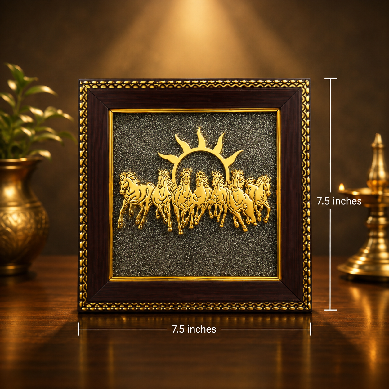 7 Horses Pyrite Wealth Frame